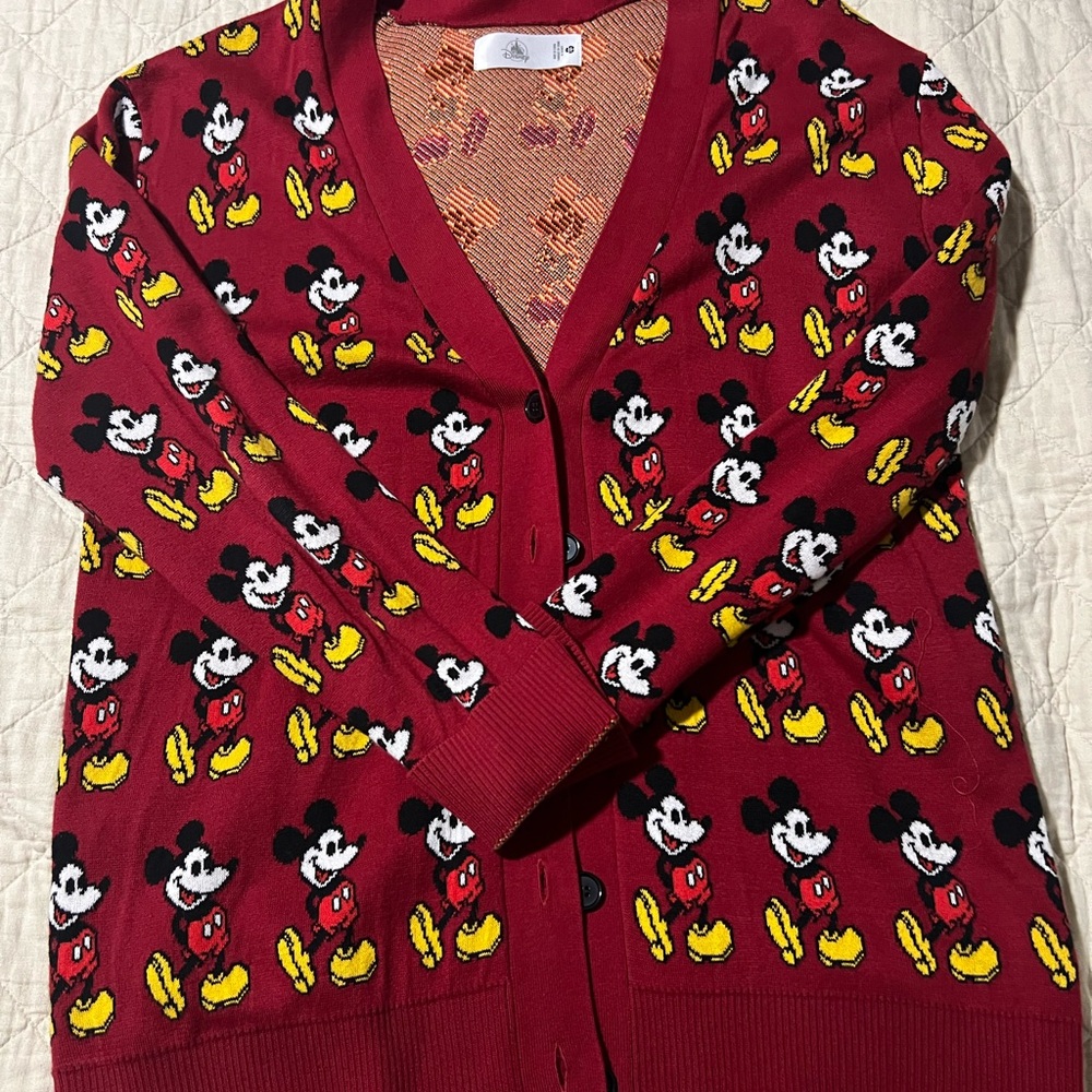 Disney Unisex Red Mickey Mouse Cardigan